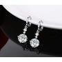 Drop Dangle Earrings Leverback 9MM 2.75ct and 2pcs Small CZ Cubic Zirconia Design 14K White Gold Plated with Hypoallergenic Hoops Gorgeous Gift for Women and Girls