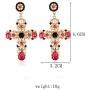 Big Cross Earrings,Color Crystal Baroque Drop Dangle Earrings for Women Teens Girls Bar Party Gifts