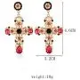 Big Cross Earrings,Color Crystal Baroque Drop Dangle Earrings for Women Teens Girls Bar Party Gifts
