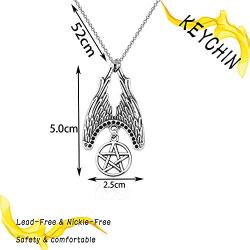 KEYCHIN Supernatural Inspired Jewelry SPN Jewelry Supernatural Evil Power Wing Five-Pointed Star Necklace Supernatural Fans Sam Dean Winchester Gift