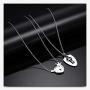 Vanski His & Hers Matching Set Stainless Steel Couple Necklace Love Heart Lock and Key Pendant Necklace