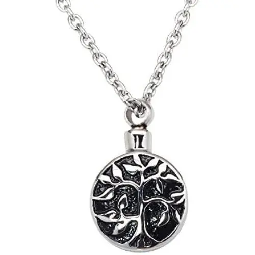 Tree of Life Cremation Urn Jewelry Necklace & Pendant for Ashes w/Funnel Filler Kit Black Tree of Life Cremation Urn Jewelry Necklace & Pendant for Ashes w/Funnel Filler Kit Black