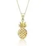 Honolulu Jewelry Company 14K Yellow Gold Pineapple Necklace Pendant with 18'' Box Chain