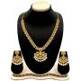 Aheli South Indian Traditional CZ Designer Necklace Earrings Bollywood Ethnic Wedding Jewelry Set for Women Girls