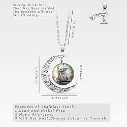 G-Ahora Baby Yoda Necklace Baby Yoda Fan Gift Star Wars Inspired Jewelry