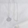 925 Sterling Silver Round Disc Alphabet Letter A-Z Initial Pendant Necklace Rolo chain 18''