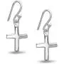 925 Solid Sterling Silver Dangling Minimalist Small Cross Earrings - Dangle Tiny Simple Christian Jewelry 925 Solid Sterling Silver Dangling Minimalist Small Cross Earrings - Dangle Tiny Simple Christian Jewelry