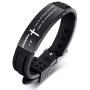Unisex Rubber Bracelets Engraved Cross Inspiring Scripture Bible Verse Quote,Christian Religious Jewelry Adjustable for Men Women