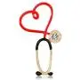 XUNER Nurse Stethoscope Pins Cuterus Heart-Shaped Pins Lapel Pin Personality Medical Jewelry for Women Nurse Accessories Gifts Hat Lapel Pins