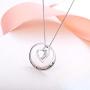 EVER FAITH 925 Sterling Silver CZ Simple''I Love You to the Moon and Back'' Heart Pendant Necklace