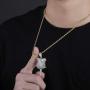 TOPGRILLZ Iced Out Lab Simulated Diamond Bling Bubble Rose Pendant Necklace for Women Men Fashion Valentine Gifts