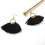 Solememo Gold Tone Lightweight Bohemian Ethnic Silky Thread Tassel Fringe Fan Shape Dangle Earring for Women Teen Girls