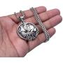 Elfasio Viking Pendant Necklace for Men Pirate Drakkar Ship Norse Sea Monster Octopus Tentacle Stainless Steel Both Sided Chain Vintage Jewelry