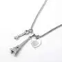 Pairs Eiffel Tower Necklace for Women Men Heart Key Pendant Silver Black/Platinum Plated Jewelry Long Chain Pairs Eiffel Tower Necklace for Women Men Heart Key Pendant Silver Black/Platinum Plated Jewelry Long Chain