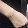 HUASAI Morse Code Bracelets Friendship Matching Bracelets Handmade Stainless Steel Adjustable String Bracelets for Women Girls Men