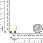 Gem Stone King 18K Yellow Gold Plated Silver London Blue Topaz Earrings For Women (2.35 Cttw, Gemstone Birthstone, Cushion Cut 6MM)