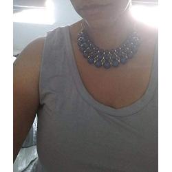 Lux Accessories Multi Row Beaded Bib Statement Chain Necklace