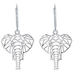 JO WISDOM Elephant Earrings,925 Sterling Silver Animal Leverback Dangle & Drop Earrings,Jewelry for Women