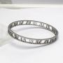 Baoliren Stainless Steel Hollow Out Roman Numerals Bracelet Bangle for Lady