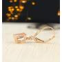 Solid 14k Rose Gold Morganite Dangle Lever back Earrings