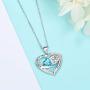 I Love You to The Moon and Back Necklace for Women 925 Sterling Silver Heart Pendant Necklace Jewelry Gifts for Women Wife Mom Girls