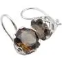 SilverStarJewel Solid Sterling Silver Natural Smoky Quartz Pierced Earrings 0.7''