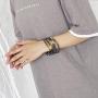Glitter Jelly Bangle Bracelet Set - Gold Powder Lining Fashion Jewelry - Lightweight Cute Bracelets for Women Girl