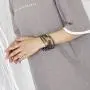 Glitter Jelly Bangle Bracelet Set - Gold Powder Lining Fashion Jewelry - Lightweight Cute Bracelets for Women Girl