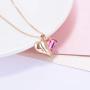 AOBOCO Granddaughter Grandmother Gifts - Granddaughter I Love You - Sterling Silver Heart Necklaces from Grandma with Pink Swarovski Crystals