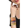 Touchstone New Gorgeous Rainbow Bangle Collection. Indian Bollywood Colorful Bangle Bracelets. Set of 24. in Antique Gold Tone for Women.