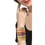 Touchstone New Gorgeous Rainbow Bangle Collection. Indian Bollywood Colorful Bangle Bracelets. Set of 24. in Antique Gold Tone for Women.