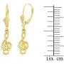 High Polish 10k Yellow Gold Treble G Clef Music Note Dangle Earrings High Polish 10k Yellow Gold Treble G Clef Music Note Dangle Earrings