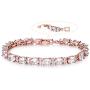 GULICX Rose Gold Plated Clear CZ Stone Cubic Zirconia Women Tennis Bracelet