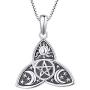 FJ Womens Hecate Necklace S925 Silver Wiccan Pagan Goddess Necklace Literary Jewelry