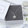 ELEGANZIA Sterling Silver Star Necklaces for Women Teen Girls, Cubic Zirconia Minimalist Friendship Necklace gifts for her