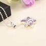 constantlife Cremation Jewelry for Ashes Memorial Urn Necklace Silver Plated Elegant Butterfly Shape Crystal Pendant Keepsake for Human Pets