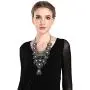 Zhenhui Statement Necklace for Women - Fashion Silver Long Bohemian Indian Jewelry Oxidized Chunky Necklace for Women Big Bib Ethnic Costume Jewelry (1)