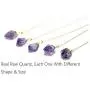 Sterling Silver Raw Amethyst Gemstone Daity Necklace 18 inch Healing Crystals Chakra Stones Women Girls Birthday Mothers Gifts