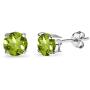 Sterling Silver 6mm Round-Cut Solitaire Stud Earrings, Choice of 12 Colors