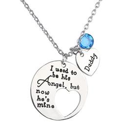 Jovivi I Used to Be His/Her Angel Now Hes/Shes Mine Daddy/Mommy Crysal Memorial Necklace,in Memory of Loved One Daddy/Mommy