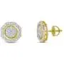 Mens Ladies 14K Gold Over Silver Lab Diamond Earrings Screw Back Studs Iced Out aretes para hombre - Mens Earrings, Screw Back, Mens Jewelry, Hip hop Earring
