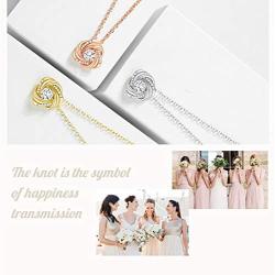 DHQH I Couldnt Tie The Knot Without You Love Knot Bridesmaids Necklace 14K Gold Plated Knot Necklaces Bridesmaid Proposal Gift Set of 1/6