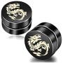 Xusamss Punk Stainless Steel Animal Dragon Magnet Clip On Earrings