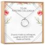 Dear Ava Gift for Coworker, Colleague: Best Present, Necklace, Jewelry, Gift Idea, Thanks, 2 Linked Circles (Silver-Plated-Brass, NA)
