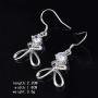 YAZILIND Sparkling Drop Dangle Earrings Statement Cubic Zirconia Clover Silver Hollow Women Fish Hook Earrings Elegant Party Jewelry