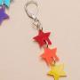 Cute Resin Heart-shaped Dangle Drop Earring Funny Cartoonn Rainbow Color stars Drop Earrings Acrylic Interlocking Heart Tassel Earrings for Women Girls Jewelry Gift