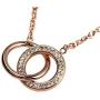 LuckyLy Interlocking Circles Necklace and Earring Set Stainless Steel with Cubic Zirconia