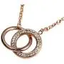 LuckyLy Interlocking Circles Necklace and Earring Set Stainless Steel with Cubic Zirconia