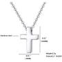 Xianli Wang Tiny Simple Cross Pendant for Children Boy Girl Stainless Steel Small Necklace