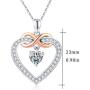 MEDWISE Women Infinity Necklace Jewelry,925 Sterling Silver Love Heart Infinity Pendant Necklace for Girls Birthday Anniversary Gifts for Her